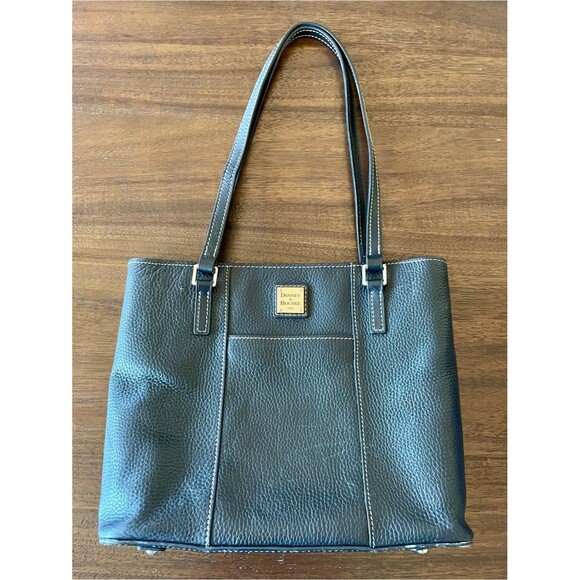 Dooney & Bourke Handbags - Dooney & Bourke Lexington Pebbled Leather Shoulder Tote – Black
